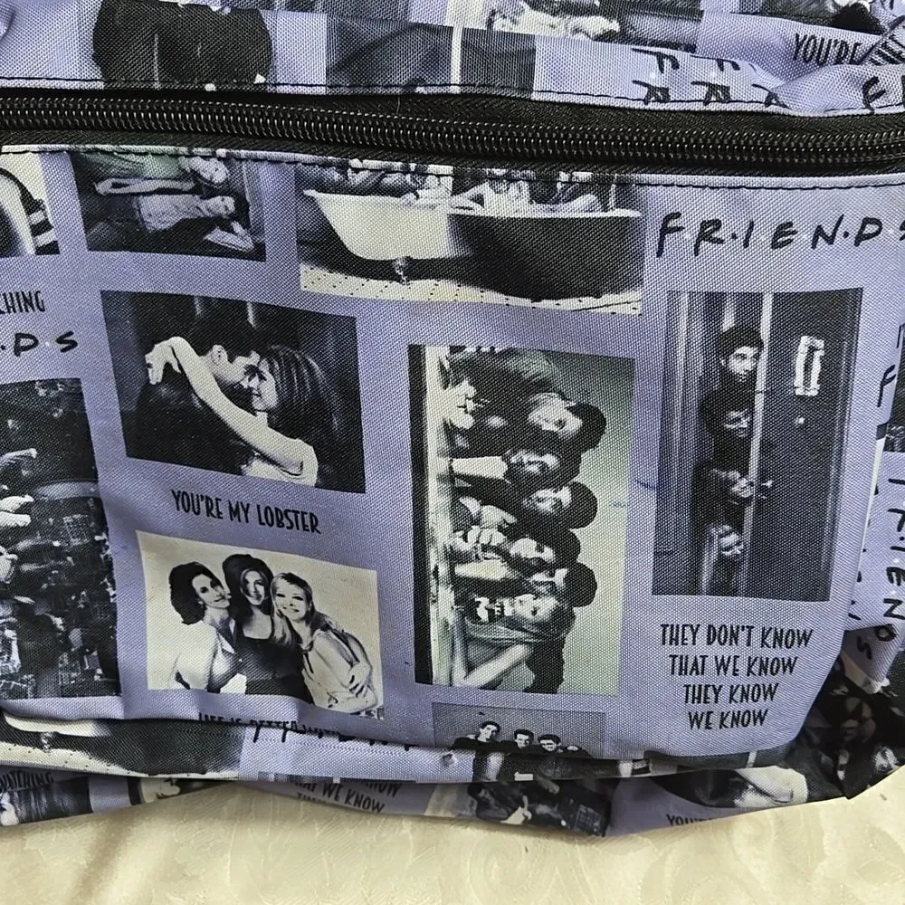 Friends Picture and Sayings Purple Large Backpack